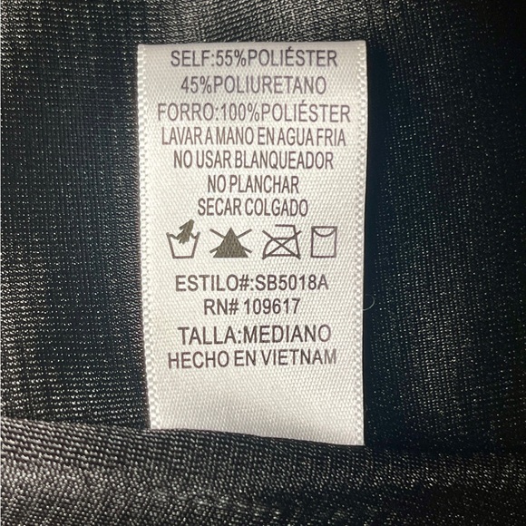 Shinestar Black Faux Leather Bodysuit Size M NWOT Edgy Chic - Picture 7 of 8